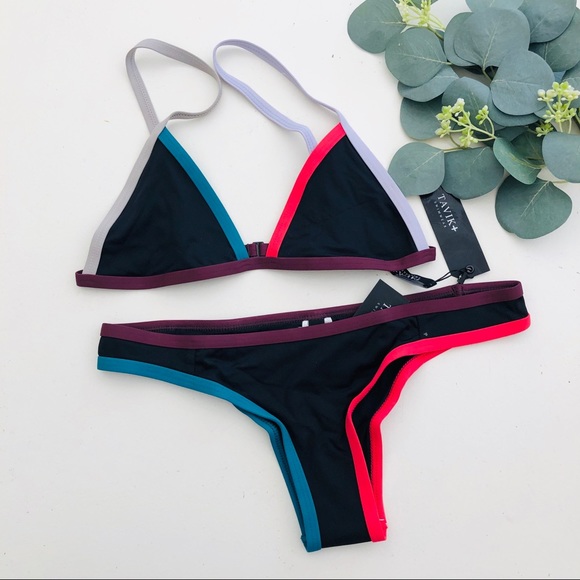 TAVIK JETT JAYDEN Color Blocked Black Bikini Set - Picture 2 of 8